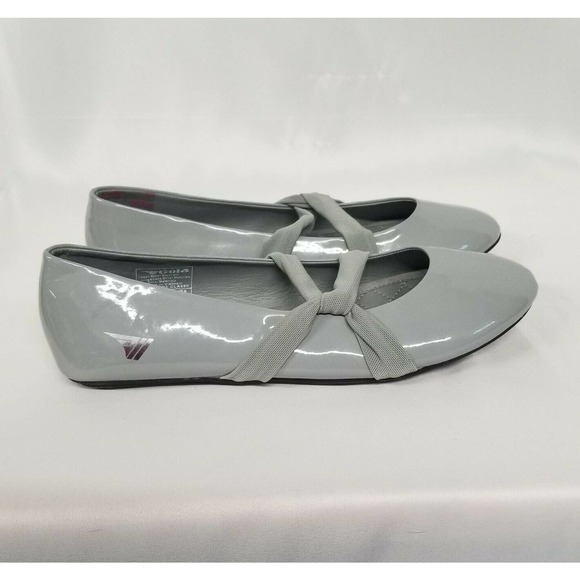 Gola Gray Faux Patent Leather Slip On Ballet Flats - Picture 3 of 12